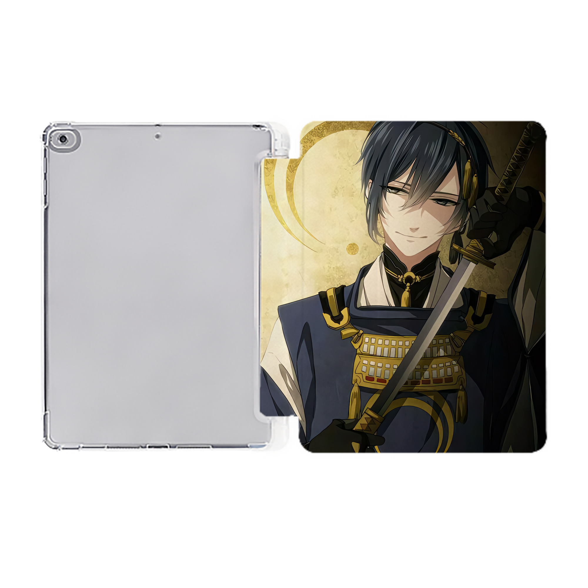 （画像用） 刀剣乱舞 Touken Ranbu IPad ケース ペン収納付き 三つ折りスタンド PUレザー×シリコン 対応機種9.5/10.5/10.9インチ